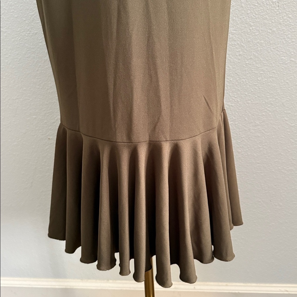 Vintage Taiga Paris Olive Green Midi Skirt Size Small - Picture 3 of 9